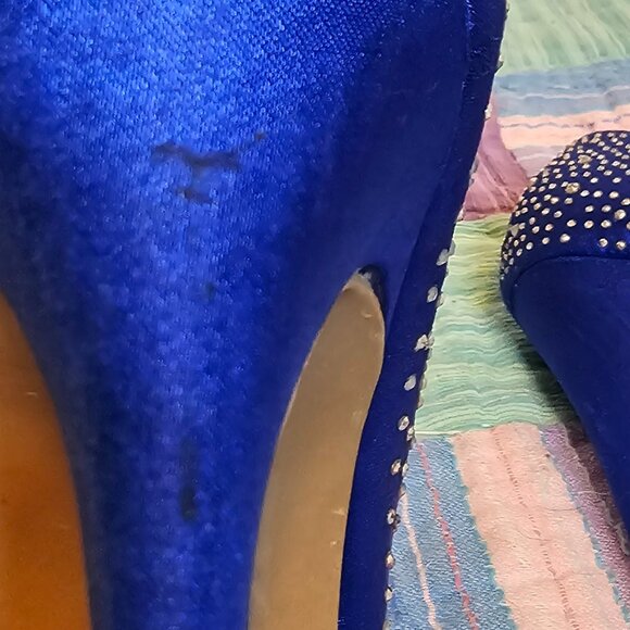 Forever 21 Blue Sparkly Platform Heels, Size 9 - Picture 8 of 10